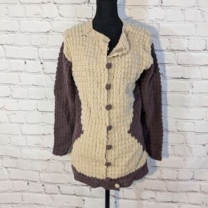 Vintage Crochet Two Tone Sweater